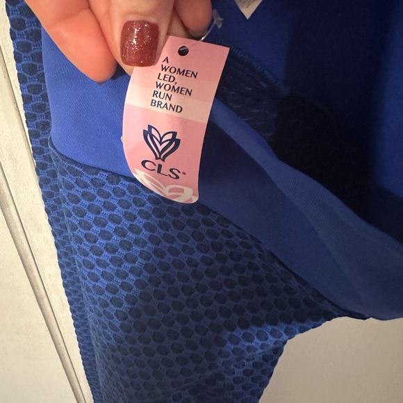 CLS Sportswear Cross Waist NC Geo Textured Palace Blue Leggings NWT - Picture 13 of 13